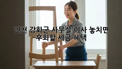 인천 강화군 사무실 이사, 놓치면 후회할 세금 혜택!