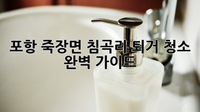 포항 죽장면 침곡리 퇴거 청소 완벽 가이드